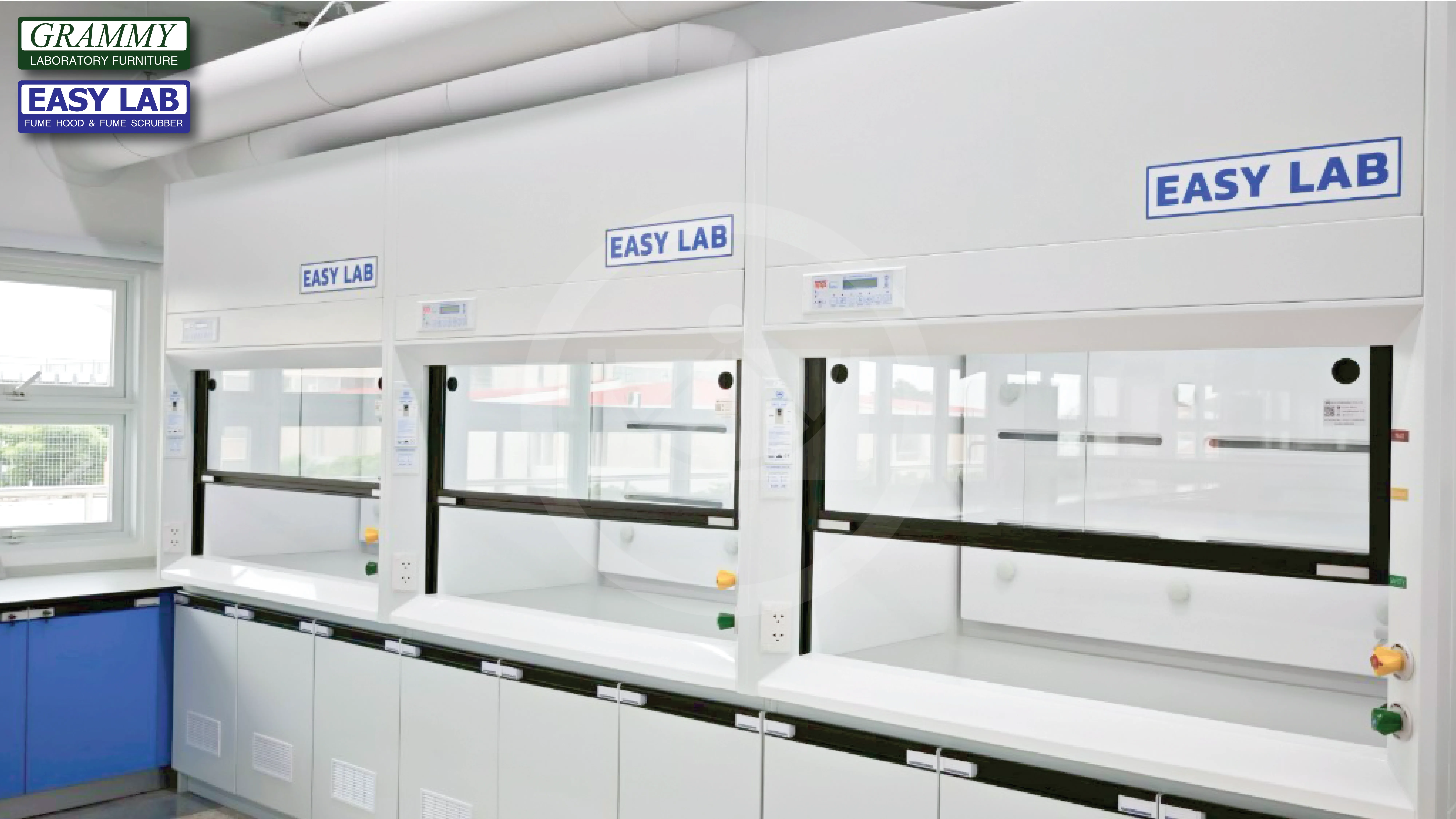 ติดตั้งโต๊ะปฏิบัติการ GRAMMY & ตู้ดูดควัน EASY LAB