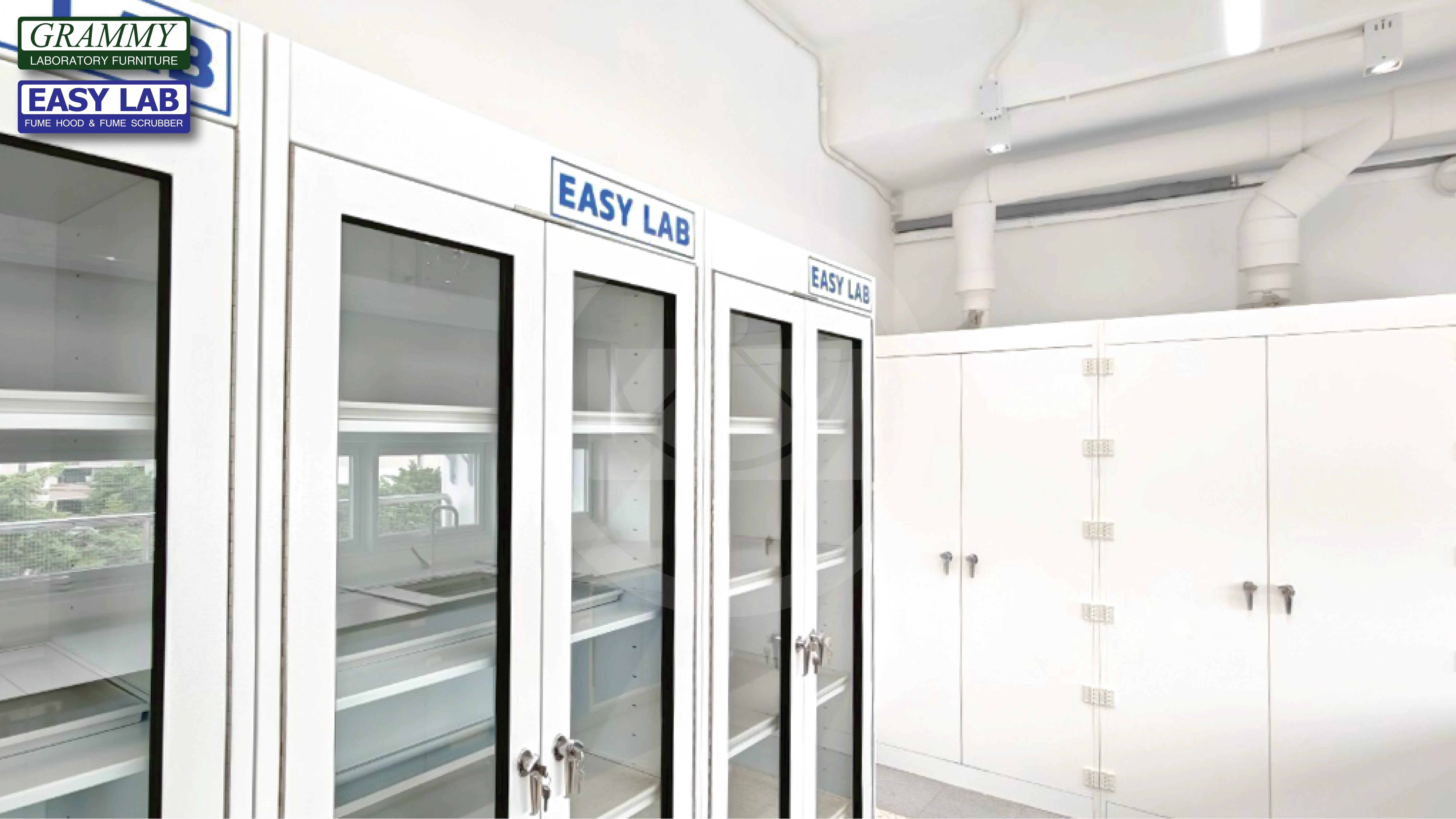 ติดตั้งโต๊ะปฏิบัติการ GRAMMY & ตู้ดูดควัน EASY LAB