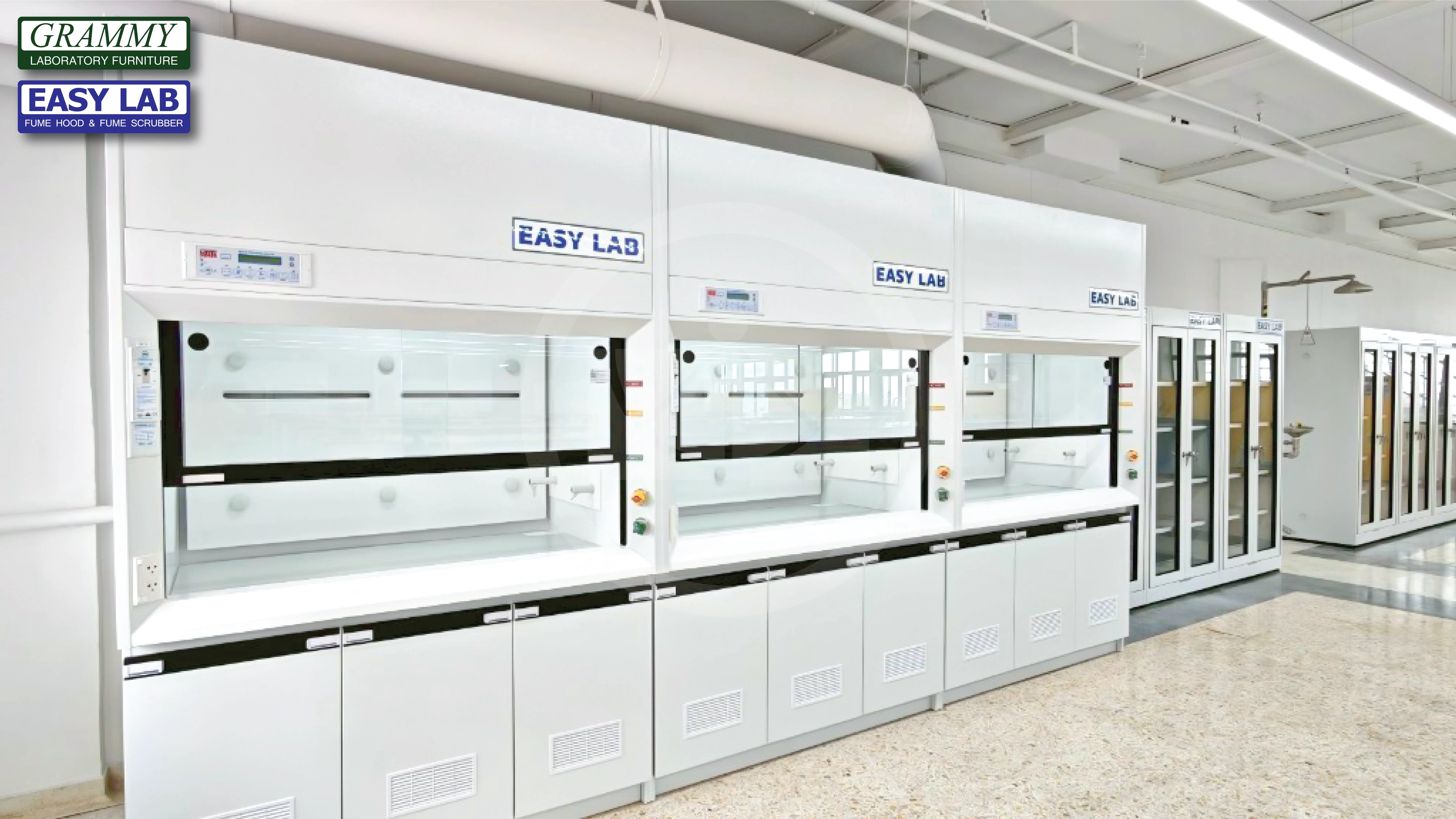 ติดตั้งโต๊ะปฏิบัติการ GRAMMY & ตู้ดูดควัน EASY LAB