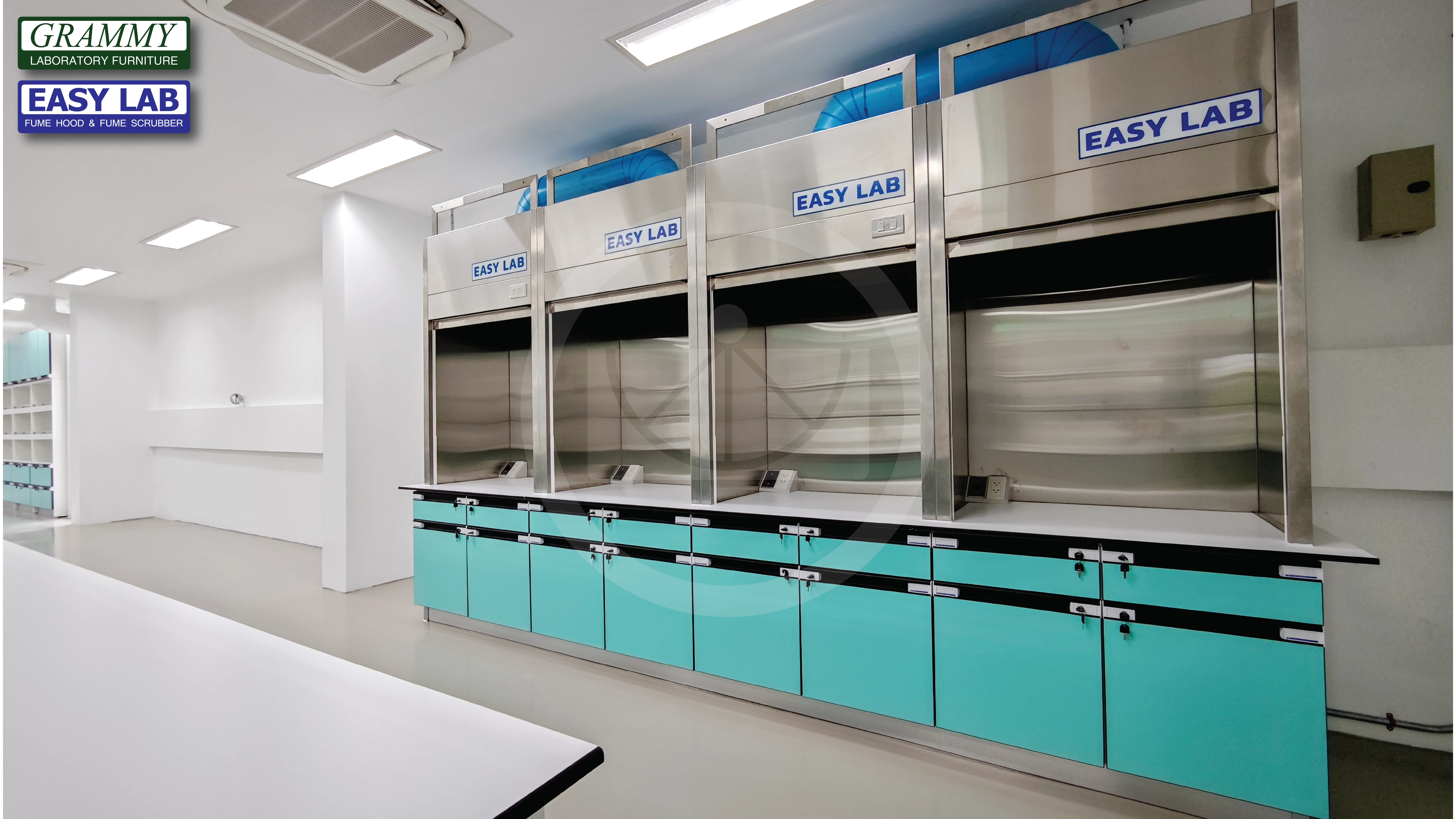 ติดตั้งโต๊ะปฏิบัติการ GRAMMY & ตู้ดูดควัน EASY LAB
